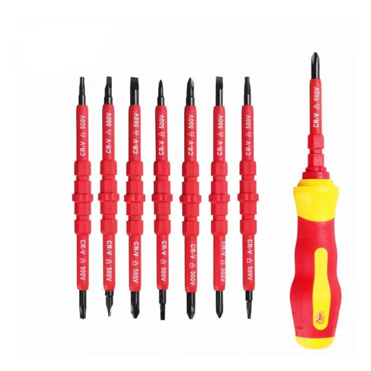 Betterlifegb - Pack of 7 500V Insulated Electrician Screwdriver with Tester Screwdriver, Screwdriver Insulated with Handle, Interchangeable Magnetic
