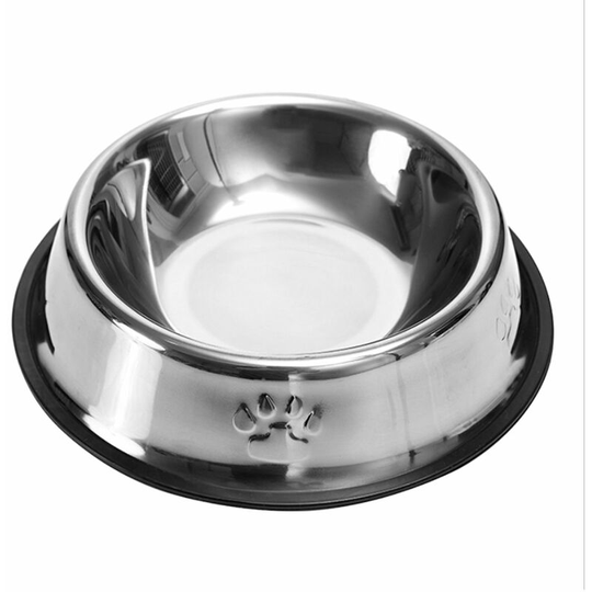 1Pc Practical Pet Feeding Bowls Dog & Cats Universal Non-Skid Stainless Steel Food Bowls