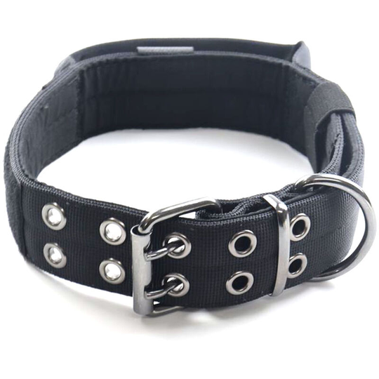 Wide Tactical Collars With Handle For Extra Large Breed Dogs, Thick Puppy Collar K9 Nylon Pet Collar