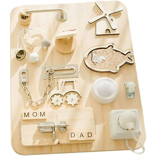 Perle Raregb - Busy Board, Learning Games, Educational Sensory Board with Buckles, Toys for Baby Girl Boy Kids