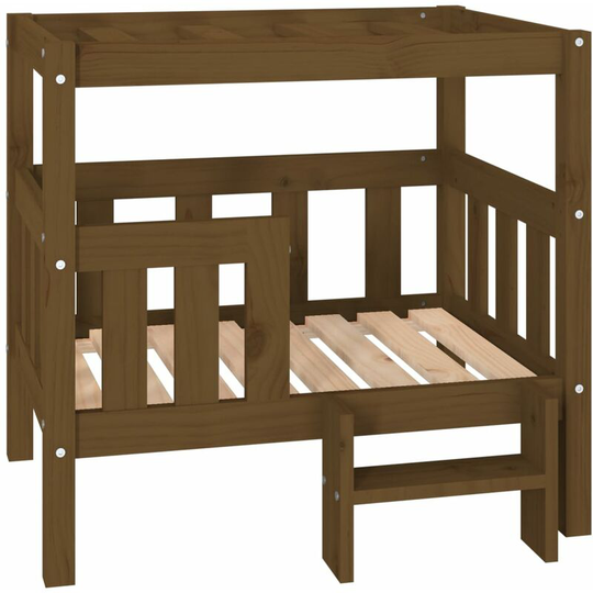 Dog Bed Honey Brown 75.5x63.5x70 cm Solid Wood Pine Vidaxl Brown