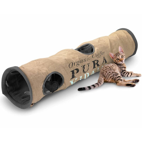 D&d - Cat Tunnel Pura Vida 25x120 cm Brown and Anthracite 434/436455 Multicolour