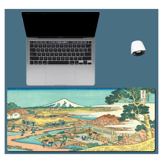 Gaming mouse pad, non-slip rubber base soft fabric mouse pad, Japanese style mouse pad with 27 scenes of Ukiyo-e (Japanese style 6, 300*800*3) - Muff