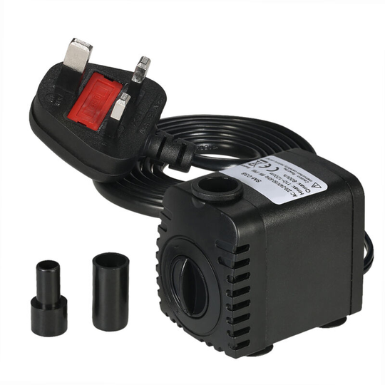 Water Strider - 600L/H 8W Submersible Water Pump for Aquarium Tabletop Fountains Pond Water Gardens and Hydroponic Systems with 2 Nozzles AC220-240V