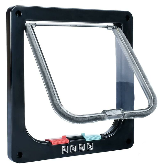 Large Dogs Dog Door Cat Door Pet Flap,install Easily(size:m) black-M SSXJV