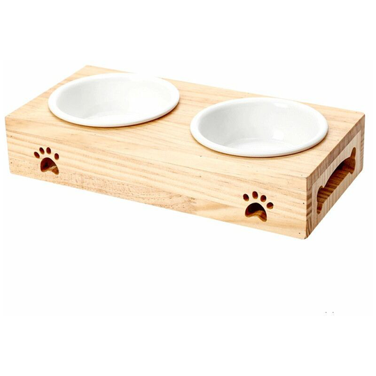 Orthopedic Anti-Vomiting Pet Bowl with Raised Stand, Double Bowl Cat Feeder, 15° Tilted Platform, Perfect for Cats and Small Dogs