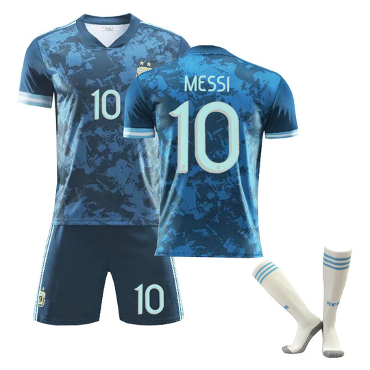 Argentina Football Shirt Soccer Jersey Set Size 10 With Socks, Size 22