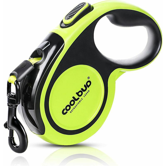 Joorrt - Retractable Dog Leash for Large Dogs up to 50kg, 5M Stretch Strong Nylon Tape, Retractable with Bright Reflective Stitching, One Hand Brake,