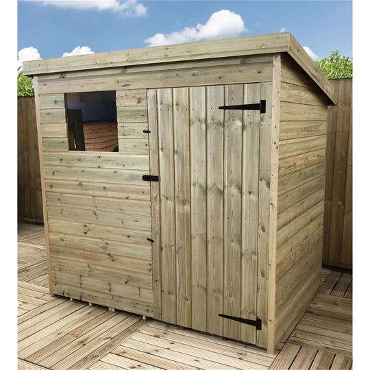 Kaleson 6 ft. W x 4 ft. D Solid Wood Garden Shed