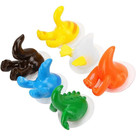 6pcs Cute Cartoon Animal Tail Hook, Suction Cup Hook, Perfect Kitchen, Bathroom, Home Accessories