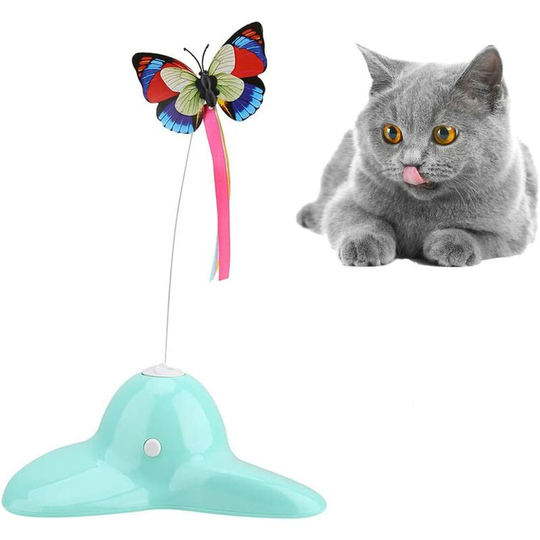 Bearsu - Cat Butterfly Game, Play Pure Rotating Butterfly Cats Electric Luminous Cat Toy Indoor Play Toy Kitten Supplies Exercise Play Hunt Entertain