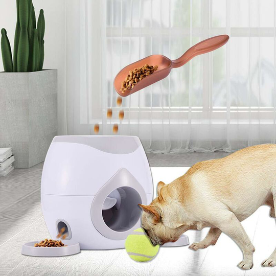 Pet Dog Ball Thrower Tennis Food Reward Machine - Gray