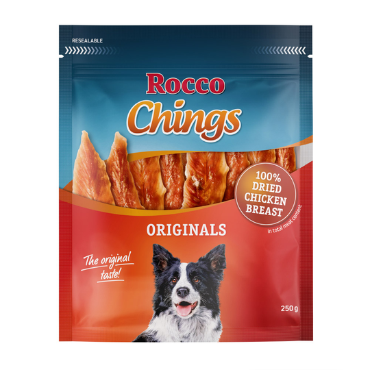 4 x Rocco Chings Originals Dog Chews - Special Price!* - Chicken Breast (4 x 250g)