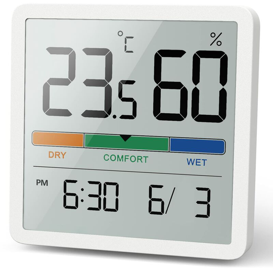 Aougo - Hygrometer Indoor Thermometer, Desktop Digital Thermometer with Temperature and Humidity Monitor, Accurate Humidity Gauge Room Thermometer