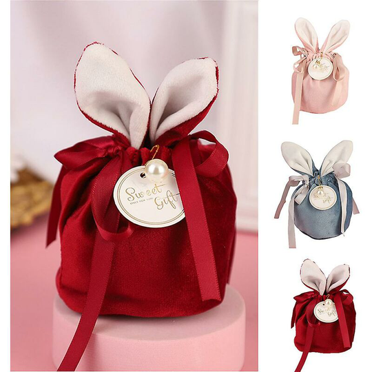 Flkwoh - Easter Bunny Jewelry Organizer Rabbit Wedding Gift Candy Packing Bag