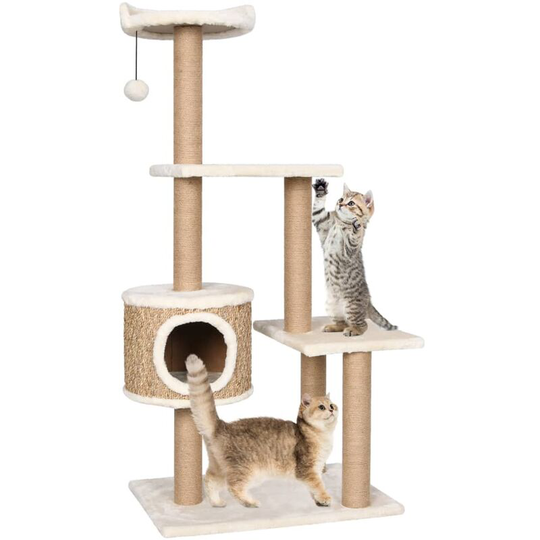 Cat Tree with Scratching Post 123cm Seagrass Vidaxl Beige