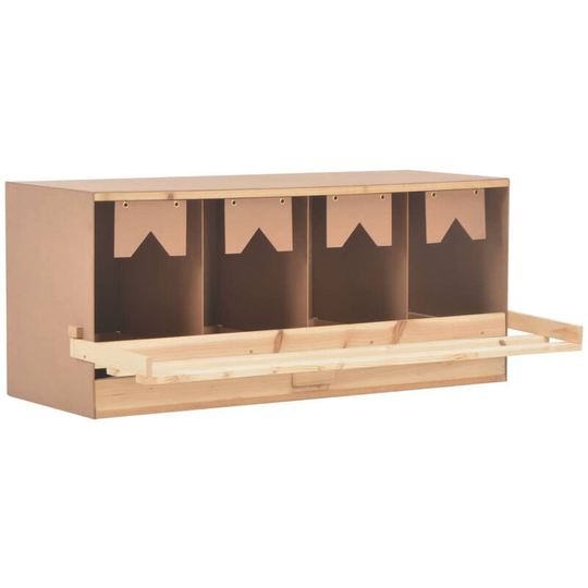 Chicken Laying Nest 4 Compartments 106x40x45 cm Solid Pine Wood