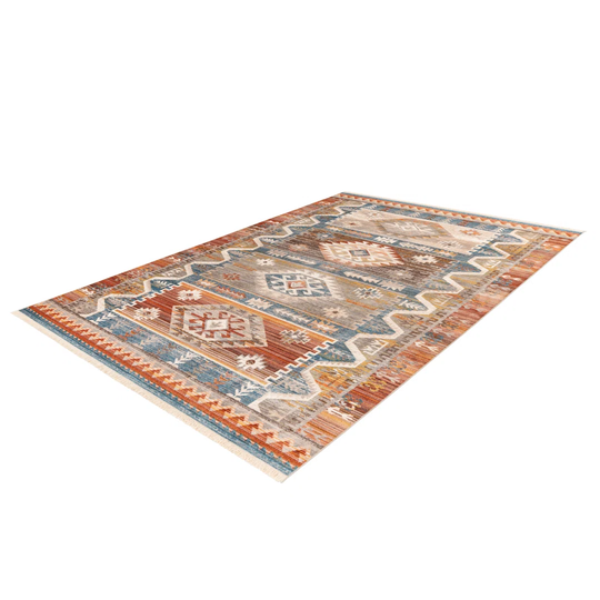 Nandina Flatweave Orange/Blue Rug