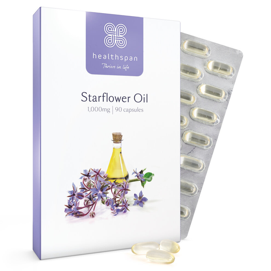 Healthspan Starflower Oil 1,000mg, 90 Capsules, Women's Health, Vegan