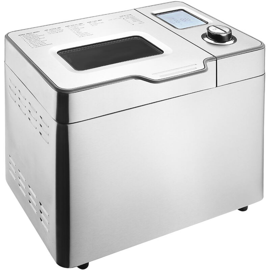 Homcom - 25 in 1 Bread Machine with Auto Fruit Nut Dispenser Nonstick Pan - Silver