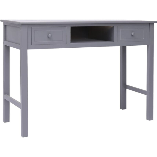 Vidaxl - Desk Grey 108x45x76 cm Solid Wood Paulownia Grey