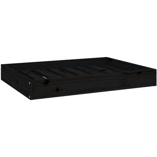 Dog Bed Black 71.5x54x9 cm Solid Wood Pine Vidaxl Black