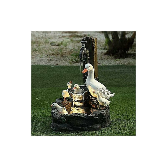 Garden Animal Statue Solar Fountain Led Light Garden Art Deco Outdoor Garden Sculpture (b)