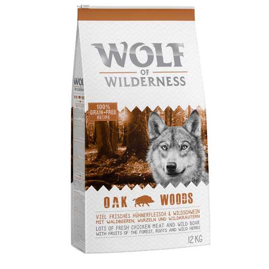 Wolf of Wilderness Economy Pack 2 x 12kg - Adult "Oak Woods" - Wild Boar