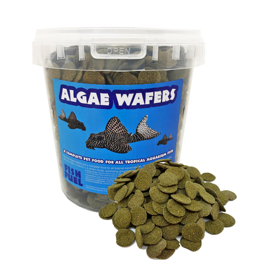 (2 x 1ltr Tub) Fish Fuel Algae Wafers Tub - Tropical Aquarium Fish Food, Pleco