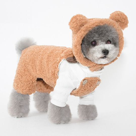 Bear Plush Carrier Pants - Coffee m, Teddy Bichon Pomeranian Maltese clothes thin anti-soiling pumpkin pants for puppy girls and boys, soft puppy