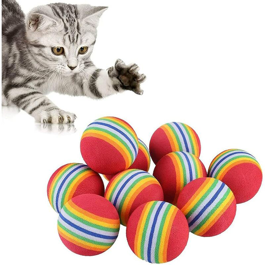 20 Cat Toy Balls Toy Foam Ball Toy Colorful Chew Balls Cat Foam Balls Feline Balls Rolling Roller Scratching Play Chewing