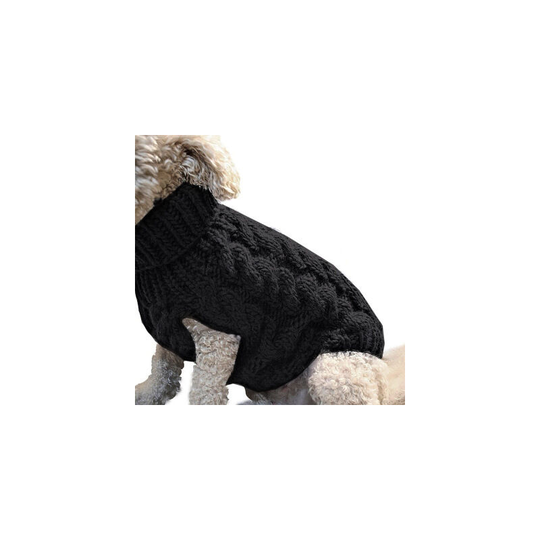 Dog Sweater Vest Pet Warm Coat Soft Knitting Wool Winter Sweater Black (l)