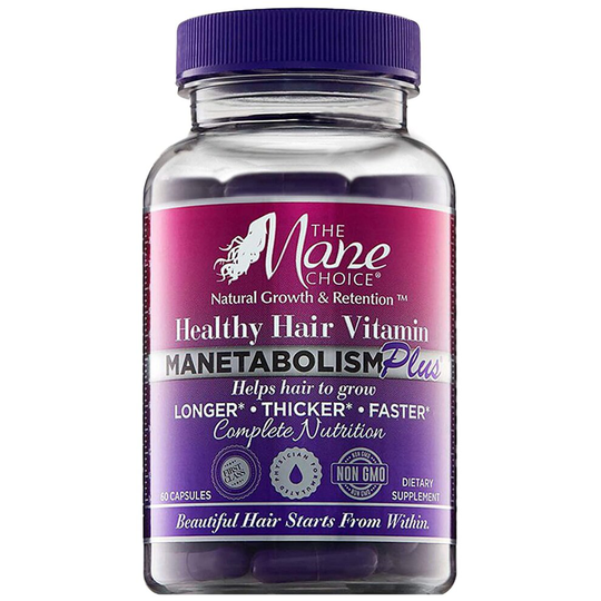 THE MANE CHOICE MANETABOLISM PLUS Healthy Hair Growth Vitamins - Complete Nutrition Supplements for Longer, Thicker and Healthier Hair (60 Capsules)