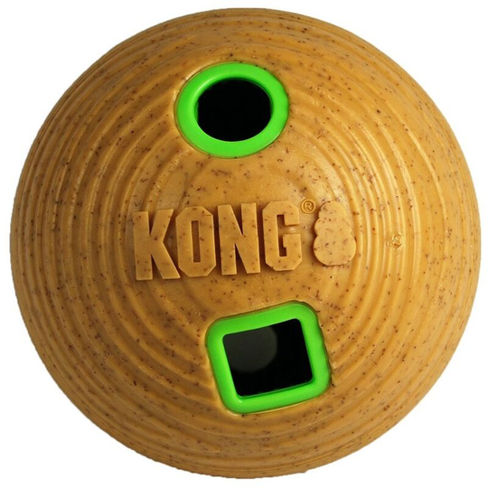 Bamboo Dog Treat Dispenser (m) (Brown/Green) - Brown/Green - Kong