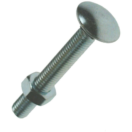 Unbranded - M6 x 75mm Coach Bolt & Nut - Box of 100 - Silver