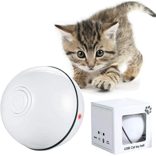Interactive Cat Toy, 360 Degree Self-Rotating Ball, usb Charging led Exercise Toy, Automatic Rotating Interactive Balls for Kitten Cats Catching and