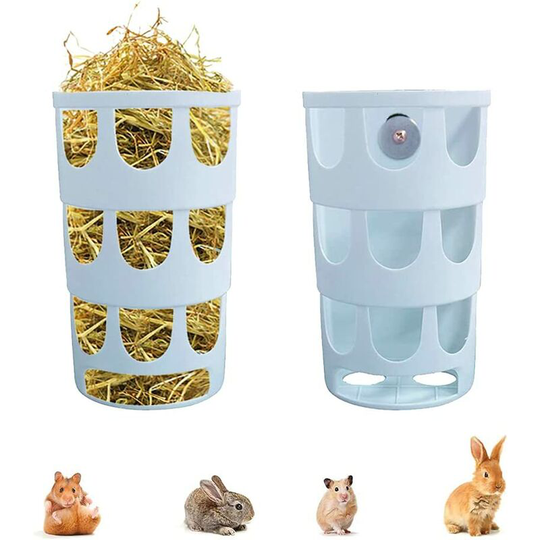 Hiasdfls - 12.3*10*20cm Grass Feeder, Hay Feeder, Rabbit Hay Feeder, Food Dispensers Hangable Plastic Bowl Porous Eating, for Guinea Pig, Chinchilla,