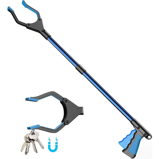 Perle Rare - Collapsible Garden Tongs, Trash Tongs, Grabber Grabber for Seniors, 82cm Extension Arms, Grab-in-Hand Grip with Magnetic Tips for Trash