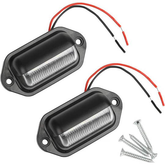 Monly - 2PCS led License Plate Light Waterproof 6 smd led Tail Lights License Plate Lamp for 12V/ 24V Truck Van Trailer Car Vehicle e