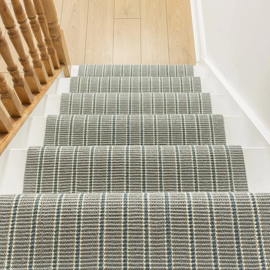 Alpert Flatweave Blue Stair Runner