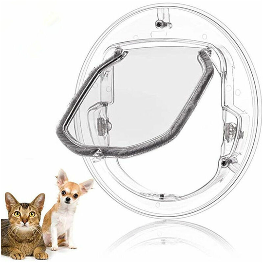 Pet Cat Flap Small Door for Dogs and Cats with 4 Round Locking Options, Transparent Betterlife