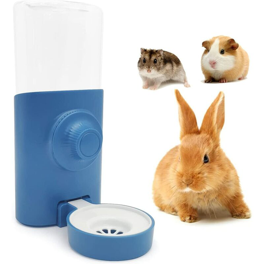 Rabbit Water Dispenser, 600ML Hanging Rabbit Drinker Automatic Guinea Pig Feeding Bottle Anti-Drip Hamster Feeder for Rabbit Chinchilla Guinea Pig