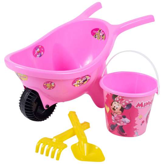 (Minnie Mouse) Kids Disney Wheelbarrow Beach Bucket Play Toy Set