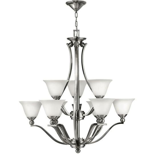 Elstead Bolla - 9 Light Multi Arm Chandelier Brushed Nickel Finish, E27
