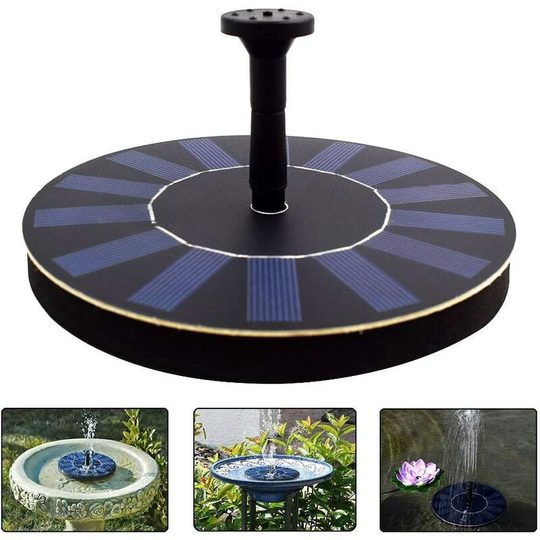 Solar Water Fountain Pump Floating Solar Panel with 4 Spray Heads for Different Water Flows, Perfect for Bird Bath, Small Pond and Fish Tank (1.4W)