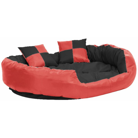 Reversible & Washable Dog Cushion Red and Black 110x80x23 cm Vidaxl Red