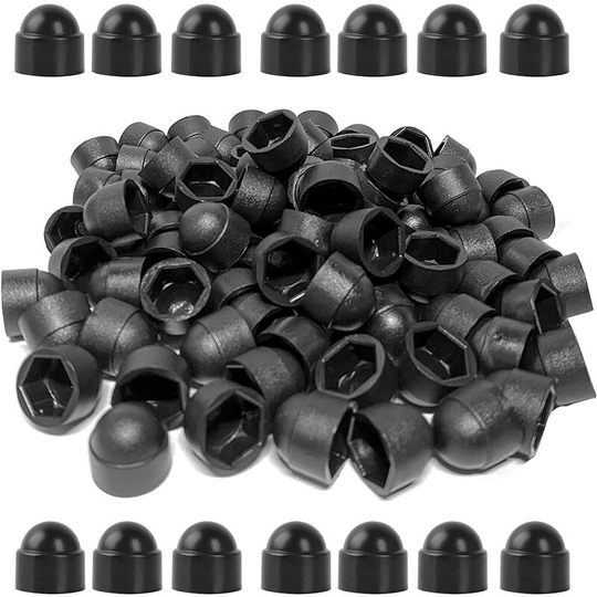 Plastic Dome Bolt Nut Protection Cap Caps M8/13mm Hex Screw Cap Black 50pcs