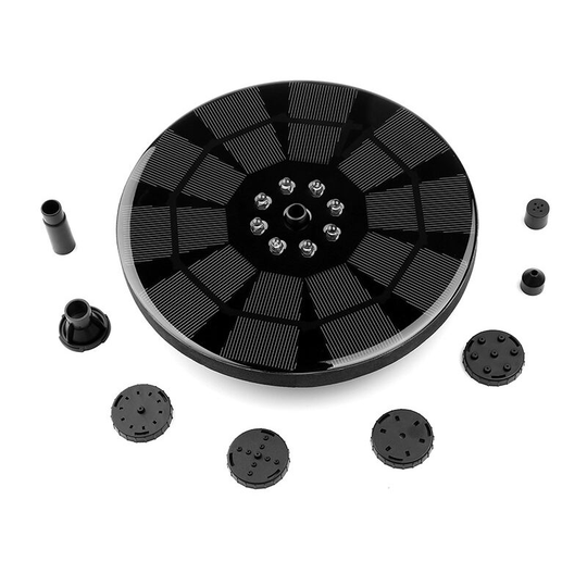 Benobby Kids - Solar Fountain Pump, Solar Floating Outdoor Fountain 3W Solar Pond Pump with 8 Nozzles for Bird Bath Aquarium Pond Pool Patio Garden