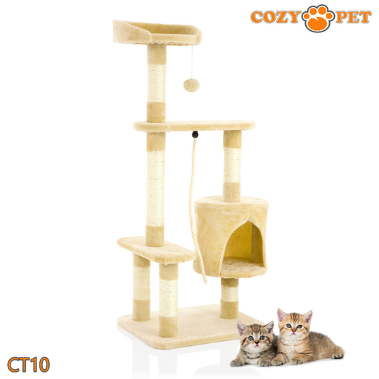 Cat Tree By Cozy Pet Sisal Scratching Post Kitten Cat Trees - CT10-Beige