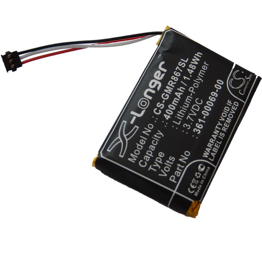 vhbw Battery Replacement for Garmin 010-11867-10, 361-00069-00 for Dog Collar Trainer (400mAh, 3.7V, Li-polymer)